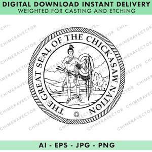 Das große Siegel der Chickasaw Nation Vektor Art - Eps - Ai - Jpg - Png