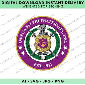 Omega Psi Phi-broderskapssigill - Svg - Png - Ai - Fullfärg