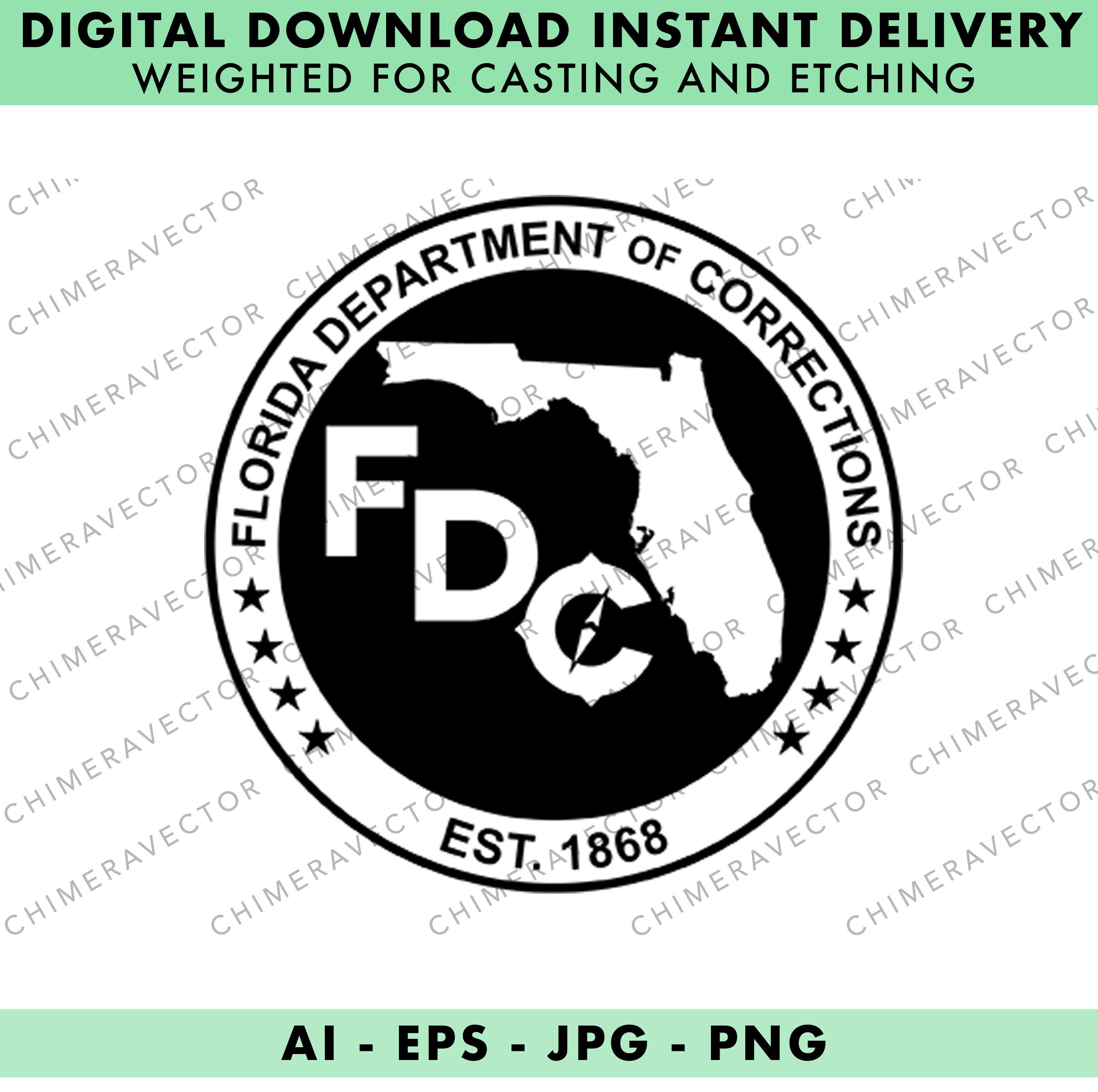 Florida Department of Corrections Vector Art Ai Eps Jpg Png Etsy