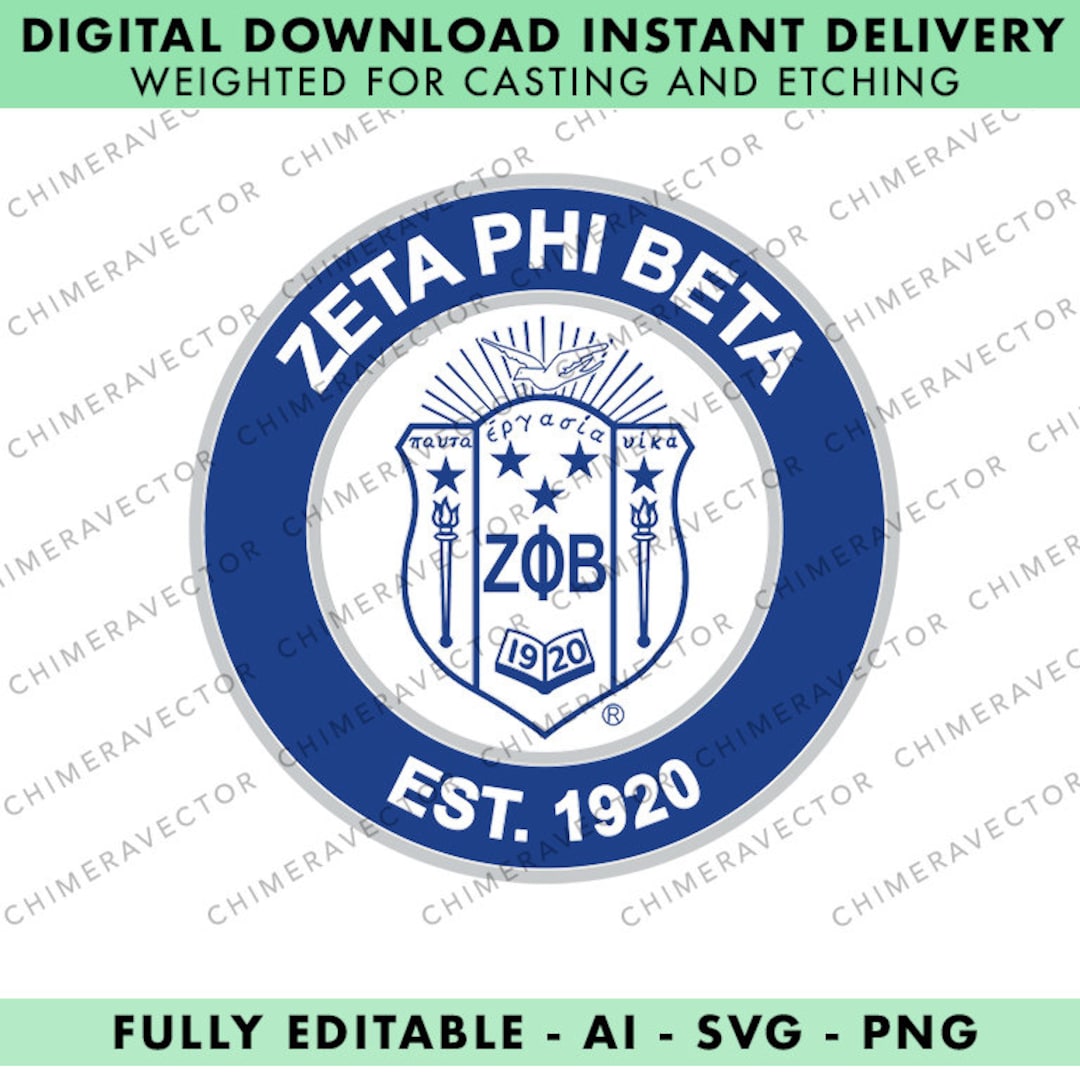 ZETA PHI BETA Sorority Seal Svg Png Ai Full Color and Editable Version