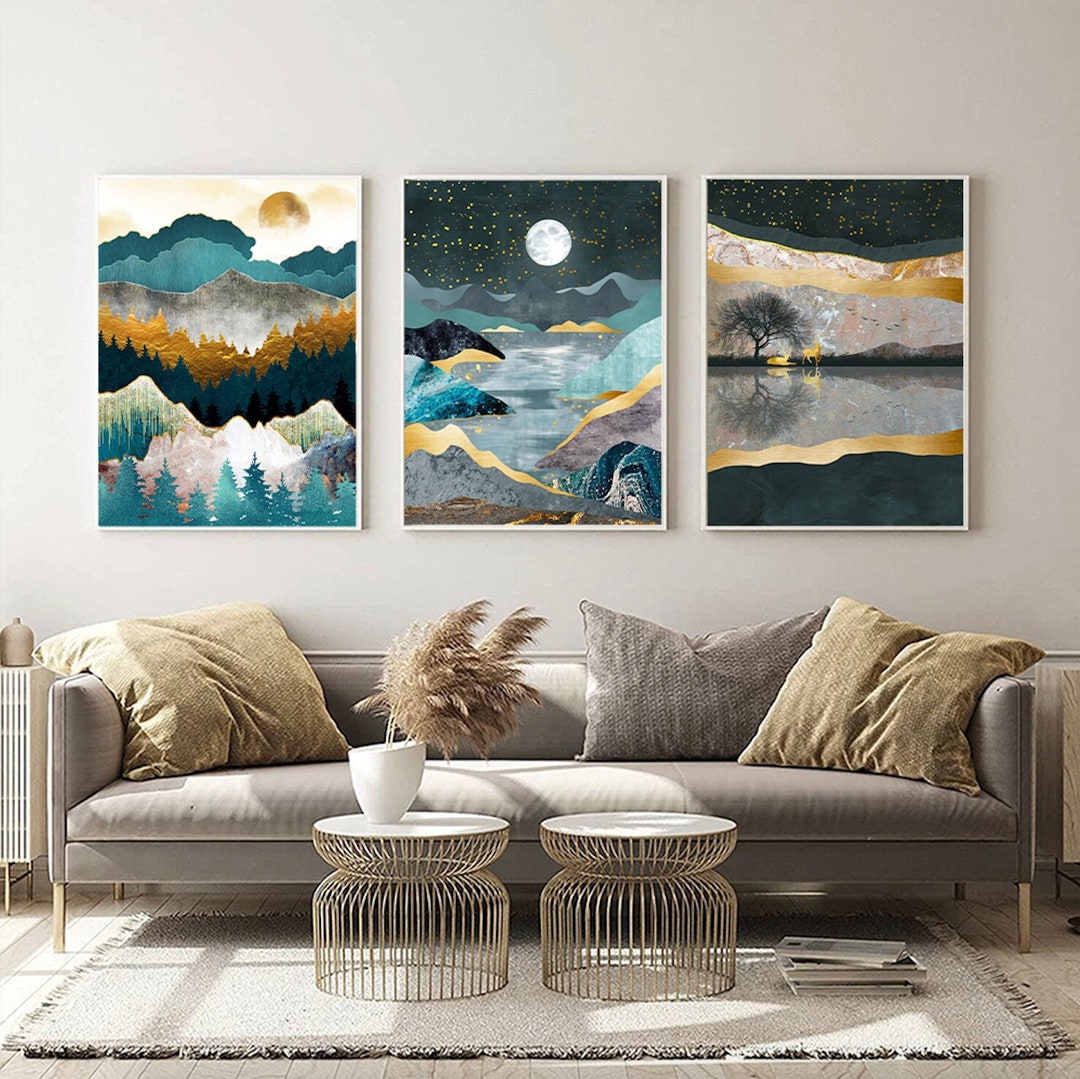 Set of 3 Scandinavian Wall Art, Living Room Wall Decor, Scandinavian ...