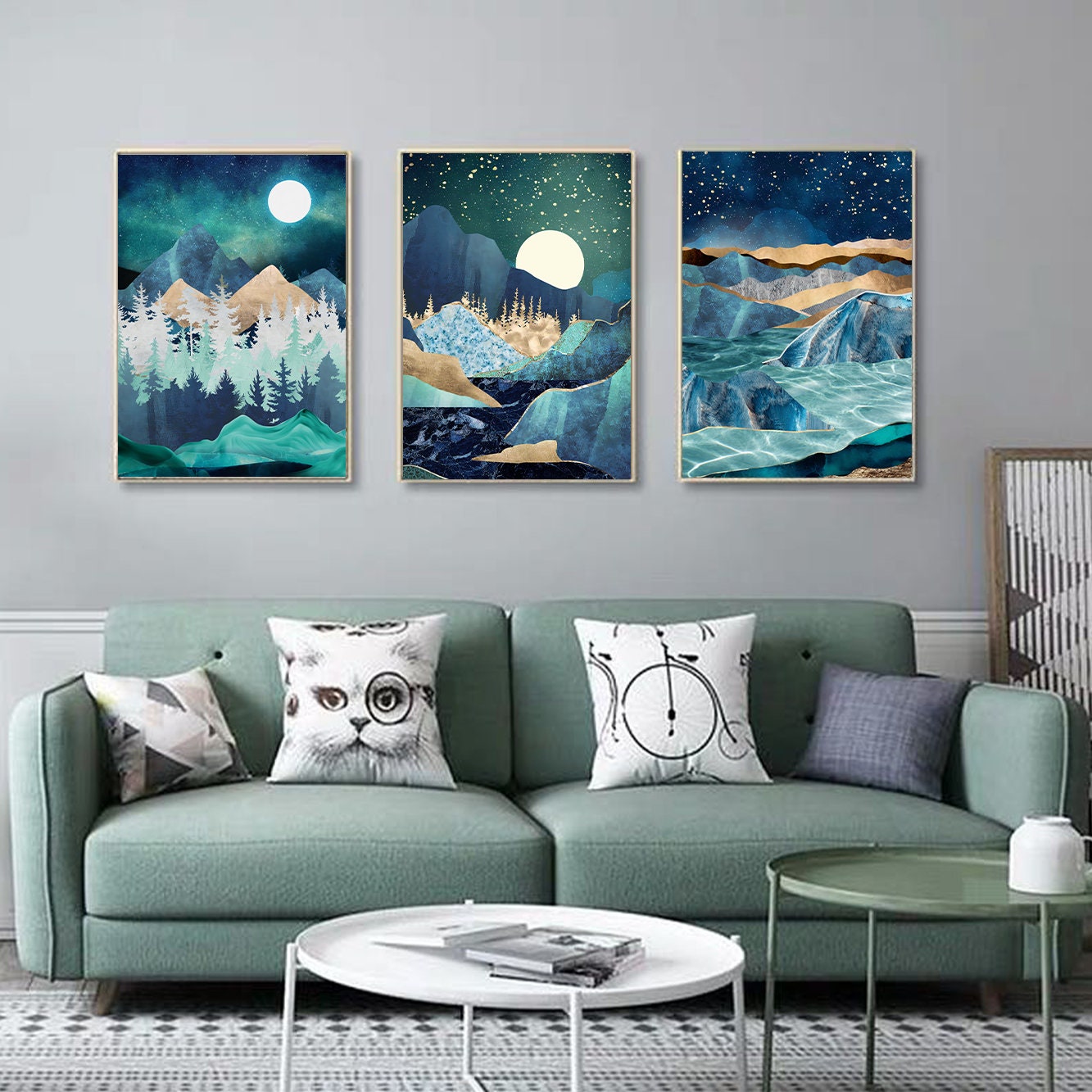 Set of 3 Scandinavian Wall Art Living Room Wall Decor - Etsy