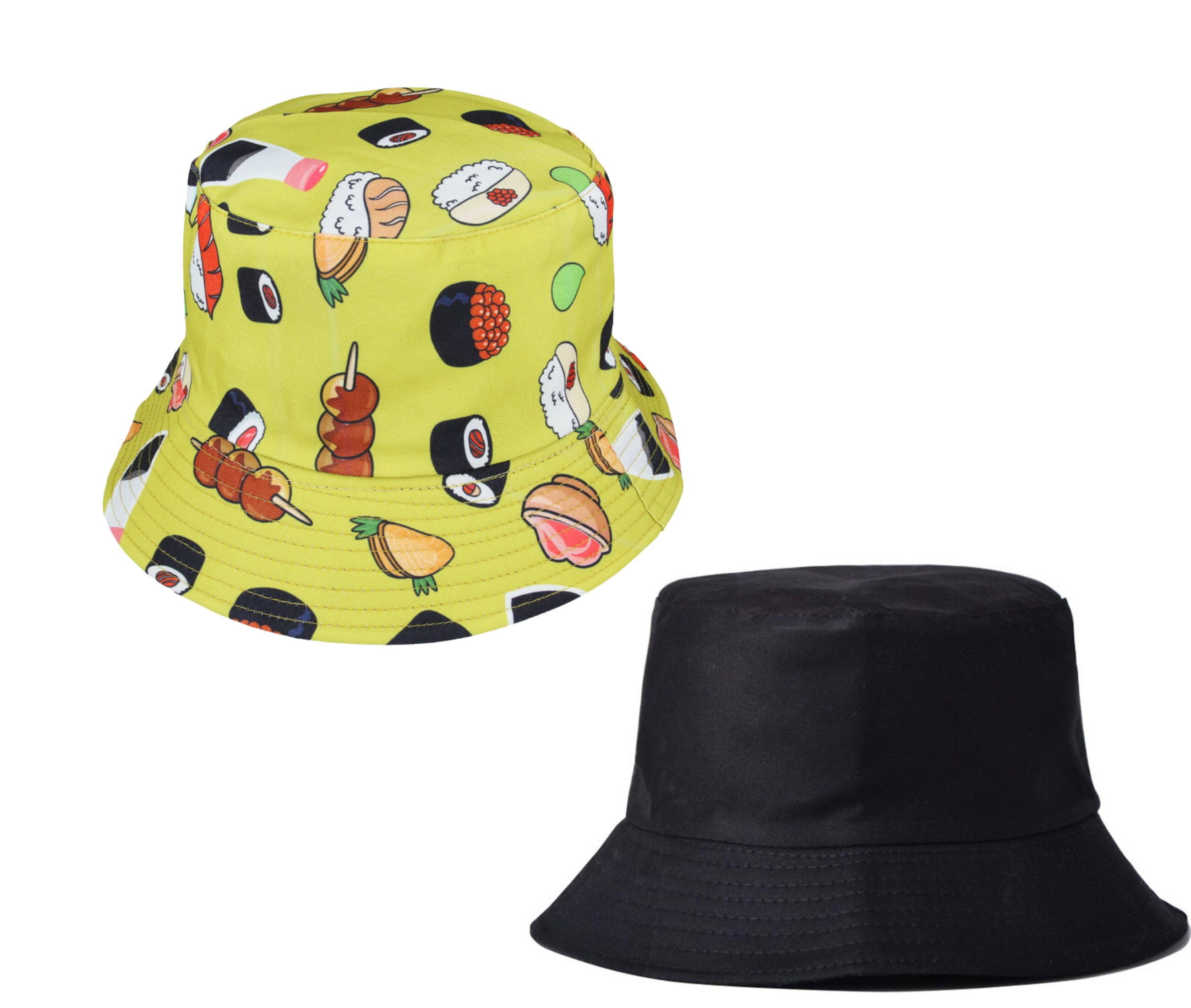 Colourful and Playful: Yellow Bucket Hat, Junk Food Bucket Hat, Reversible  Fisherman Bucket Hat - Etsy