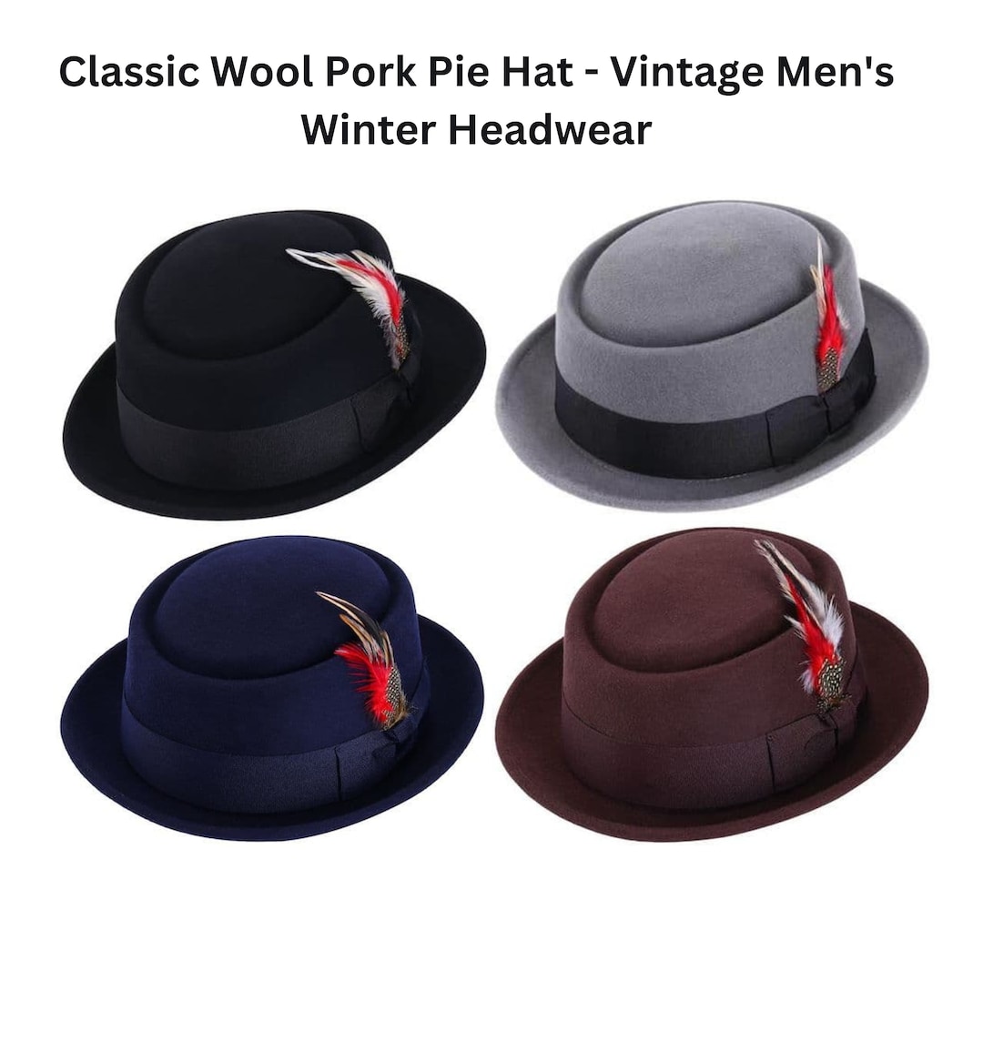 Trendy Pork Pie Wool Felt Hat for Men and Women