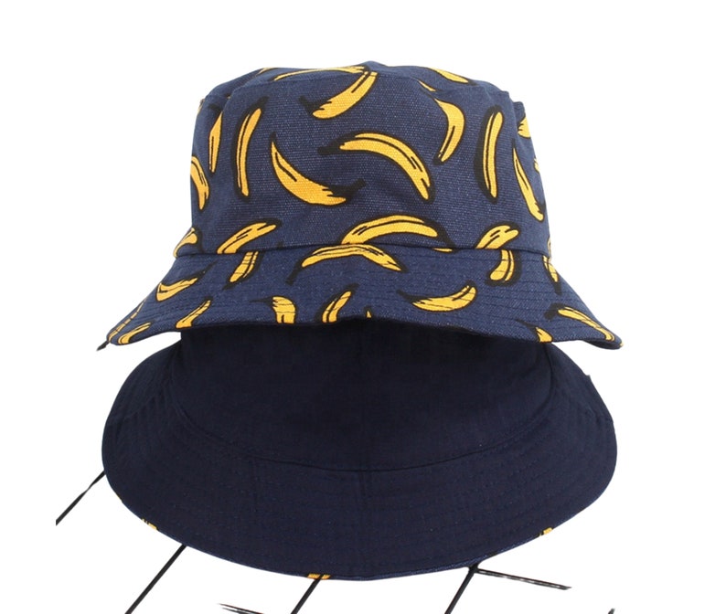 Banana Bucket Hat Reversible Banana Print Pattern Bucket Etsy UK