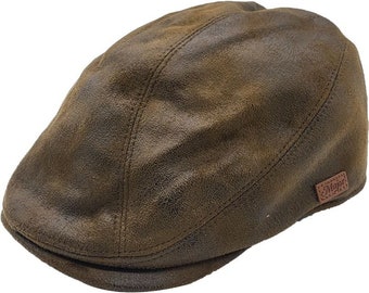 Coppola in finta pelle scamosciata - Elegante cappello da guida casual da strillone