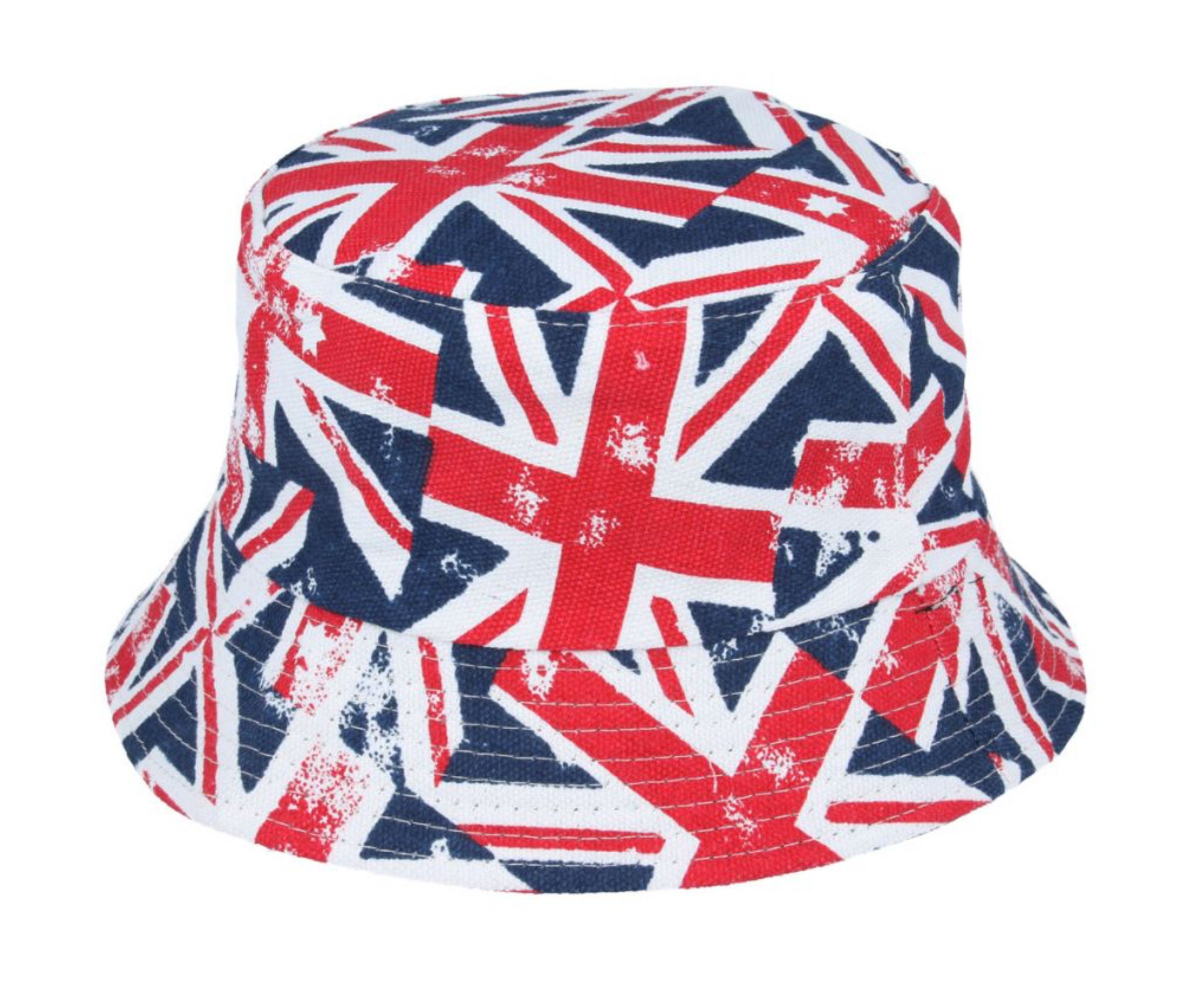 Pretty Green Union Jack Print Reversible Bucket Hat