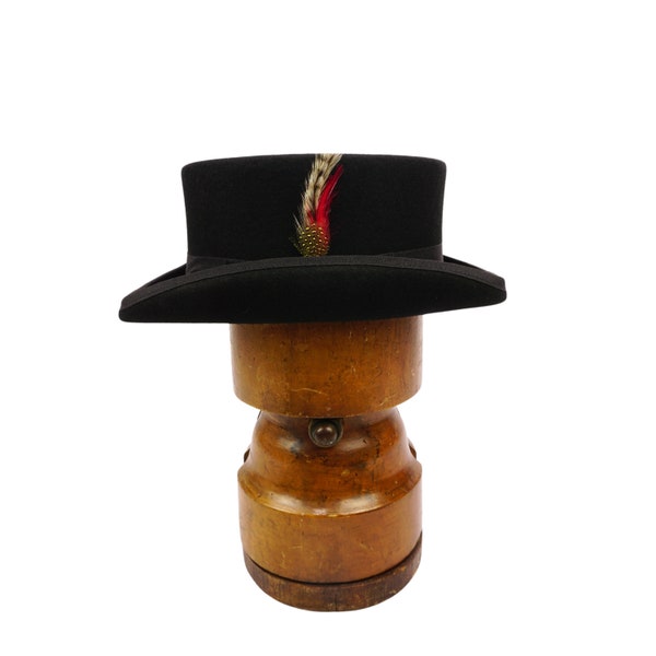 Low Crown Top Hats - Mid Crown Dressage Equestrian Top Hat | Velour Felt Costume Accessory for Boys & Girls | Mini Short Topper Hat