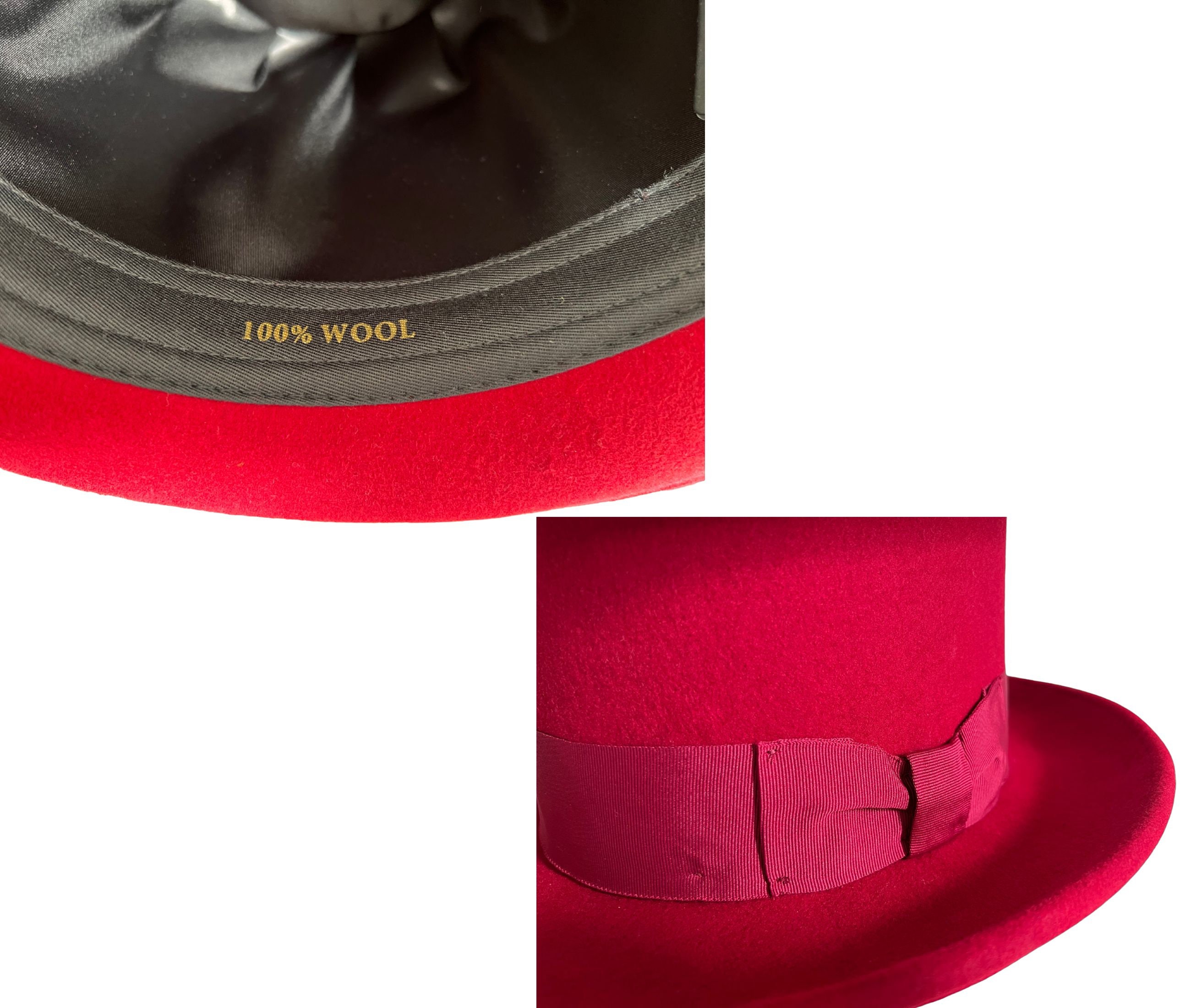 Very Tall Bowler Hat Tall Bowler Feather Hat Red Tall Blower Etsy UK