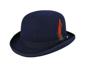 Classic Wool Bowler Hat in Hard Felt: Timeless Style Meets Durability | Shop Now