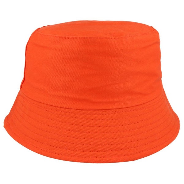 Orange Bucket Hat: Plain Blank Cotton for Vibrant and Bold Headwear