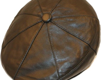 Genuine Leather Adjustable Flat Cap for Men and Women - Classic Newsboy Driving Cap Style | Durable, Soft & Stylish
