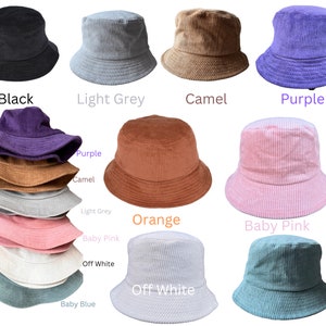 Luxury Corduroy Bucket Hat | Jumbo Cord | Variety Colours Bucket Hat | Unisex Corduroy Hat, Casual Hat, Warm Bucket Hat | Stylish Unisex Hat