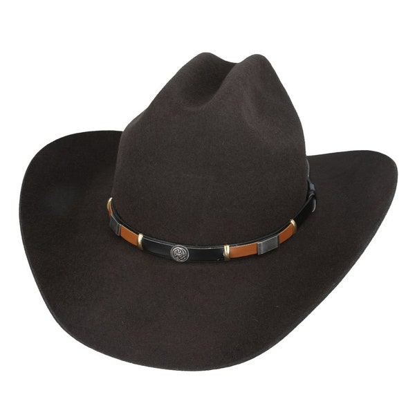 Classic Western Cattleman Wool Cowboy Hat - Authentic Felt Rancher Hat for Men's Outdoor Work and Style