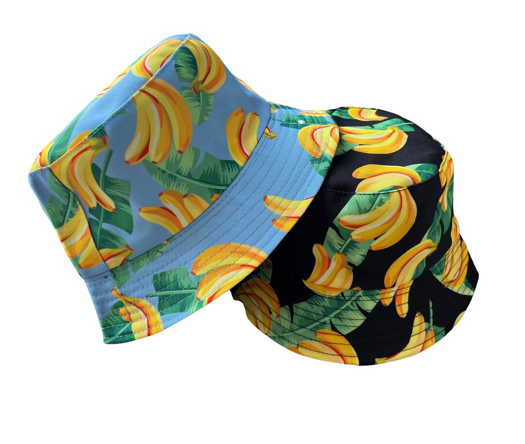 Bucket Hat Banana Print Pattern Bucket Fisherman Hat Etsy