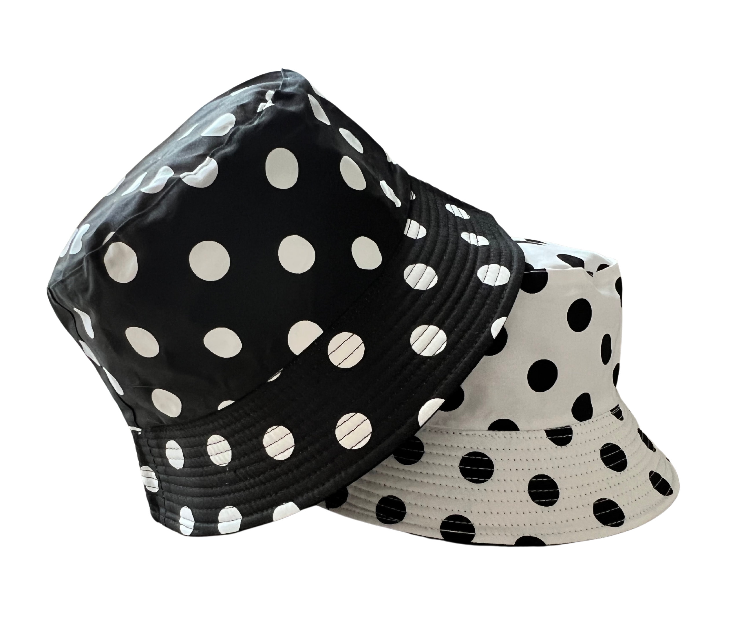 Black Polka Dots Bucket Hat - D + R