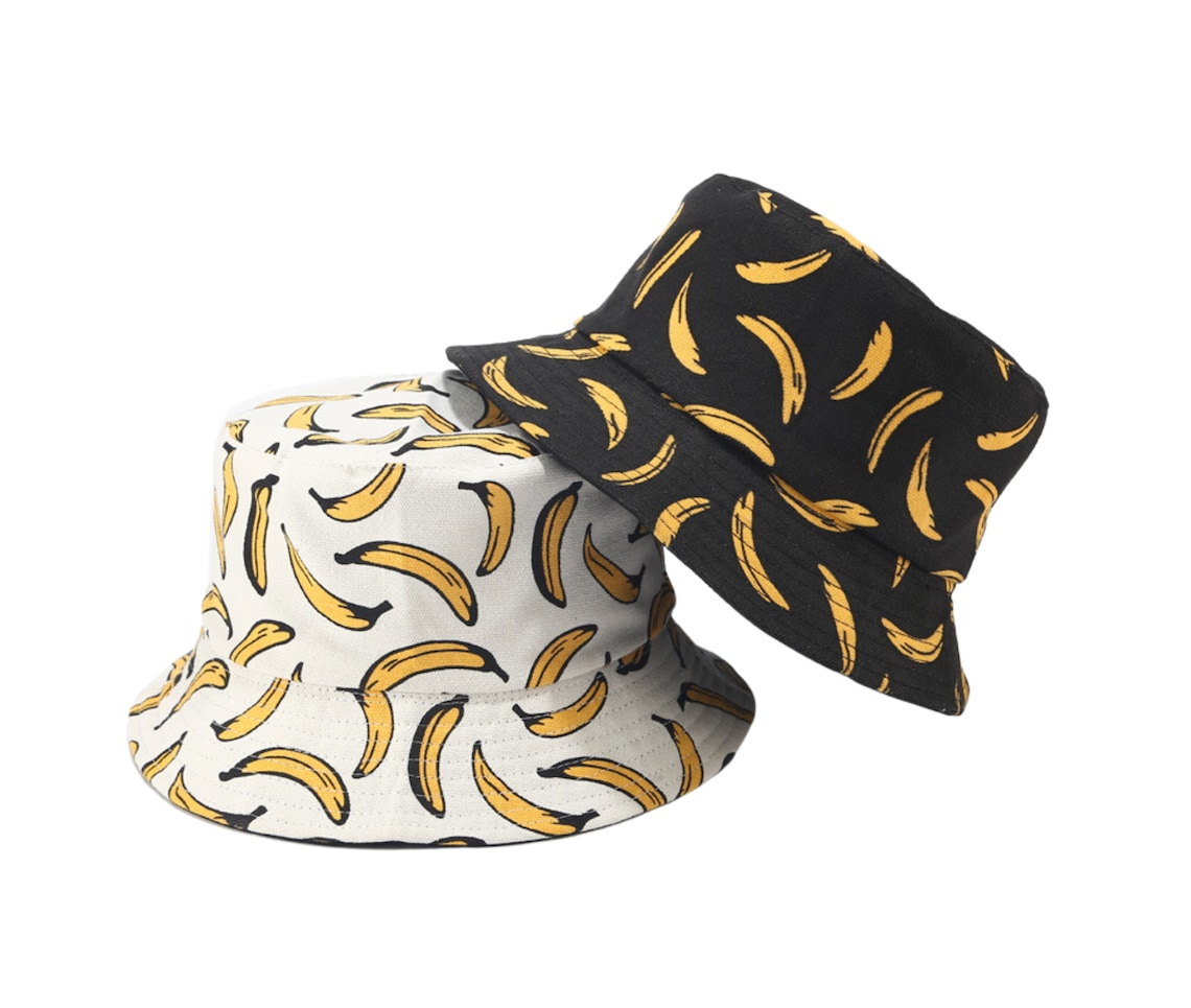 Banana Bucket Hat Reversible Banana Print Pattern Bucket Etsy UK