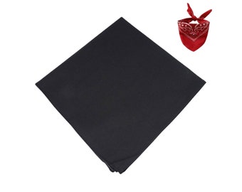 Classic Black 100% Cotton Bandana - Versatile Unisex Accessory