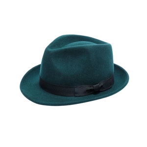 Classic Crushable Wool Felt Trilby Hat for Men And Women - Handmade 100% Wool Fedora, Sizes S-XL