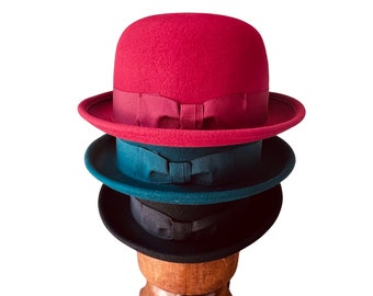 Wool Felt Soft Bowler Hat: Elegant & Timeless Design - Elevate Your Style with Our Effortlessly Chic Soft Bowler | Buy Now