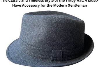 Trilby Hat, Effortlessly Chic Timeless Style Trilby Hat, Classic Style Trilby Hat, Unleashing Classic Style Trilby Hat, Charcoal Trilby Hat