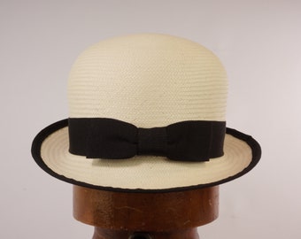 Straw Summer Bowler Hat, Classic Charm Meets Modern Style Elevate Your Summer Look with a Straw Bowler Hat for Men & Women, Ribbon Band bow
