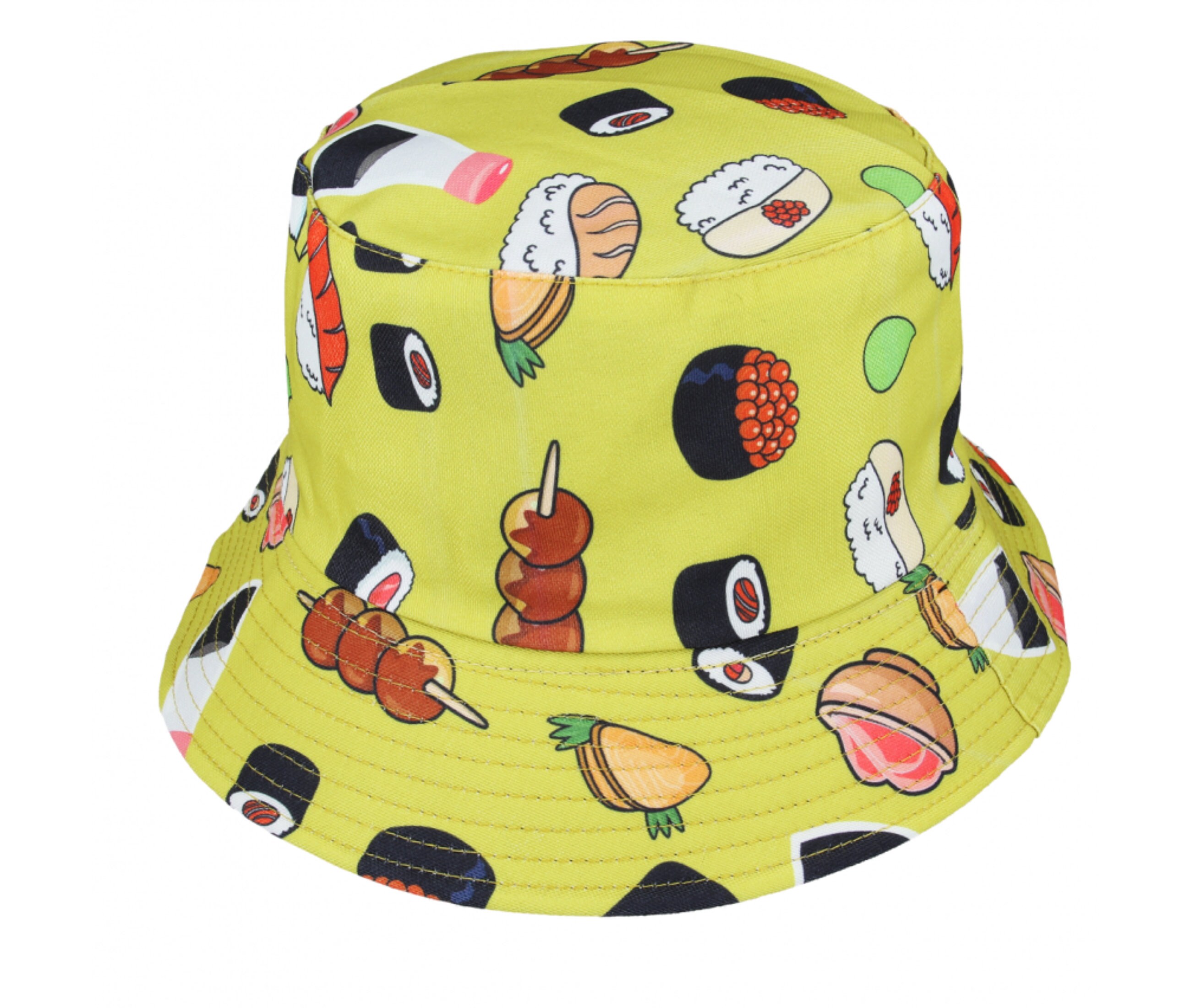 Colourful and Playful: Yellow Bucket Hat, Junk Food Bucket Hat, Reversible  Fisherman Bucket Hat - Etsy