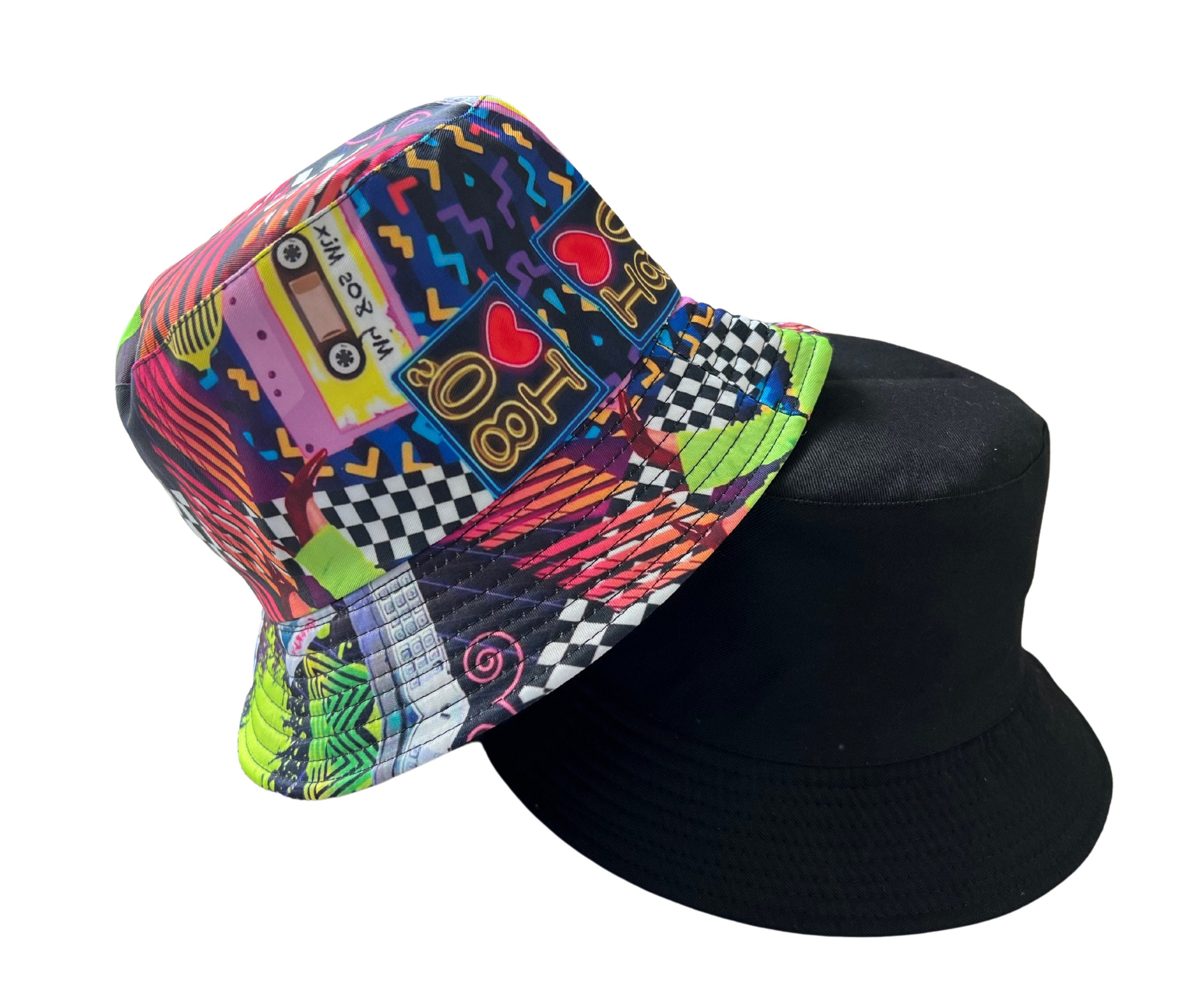 Bucket Hat I Love 80's Bucket Hat Reversible 80's Etsy UK