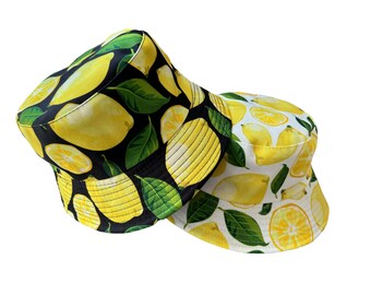 Lemon Zest: Reversible Unisex Bucket Hat with Lemon Print