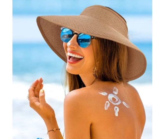 Wide Brim Summer Visor Women Hat, Summer Hat, Packable Sun