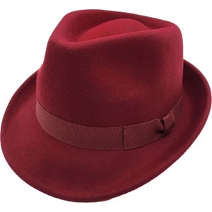 Classic Wool Felt Trilby Hat - Vintage Style Fedora for Men