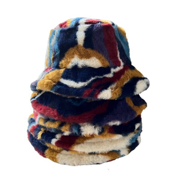 Retro Elegance: Swirl Fluffy Faux Fur Bucket Hat | Vintage-Inspired Fashion Statement | The Perfect Stylish Hat Gift for Trendsetters