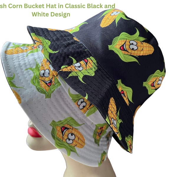 Corn Bucket Hat, Timeless Versatile Fashion Statement, Bucket Hat, Double the Style Reversible Corn Bucket Hat Effortlessly Versatile Looks