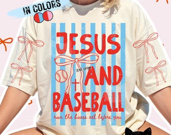 Jesus and Baseball PNG | Trendy Christian Graphic (Digital Download)