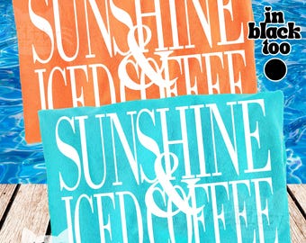 Sol y café helado PNG SVG / Diseño veraniego moderno (Descarga digital)
