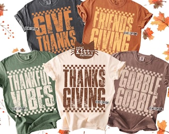 Thanksgiving Bundle PNG | Trendy Fall | Thanksgiving | Friendsgiving | Thankful Vibes | Give Thanks | Gobble Gobble | It's Giving Thanks