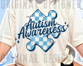 Autism Awareness PNG | SVG | Trendy | Asd | Ribbon | Puzzle | Autism Month | Shirt | DTF | Sublimation