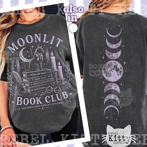 Moonlit Book Club PNG | Trendy Front Back Halloween Design (Digital Download)