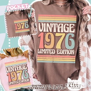 Vintage 1976 Limited Edition PNG | SVG | 1976 Birthday | 50th Birthday | Retro Birthday | Trendy Birthday | Sublimation | DTF