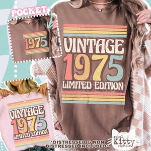 Vintage 1975 Limited Edition PNG | SVG | 1975 Birthday | 50th Birthday | Retro Birthday | Trendy Birthday | Sublimation | DTF