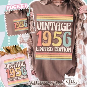 Vintage 1956 Limited Edition PNG | SVG | 1956 Birthday | 70th Birthday | Retro Birthday | Trendy Birthday | Sublimation | DTF