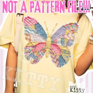 Boho Butterfly Patchwork PNG | Preppy Spring Design (Digital Download) This Is NOT a Pattern File!!!