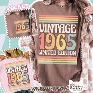 Vintage 1965 Limited Edition PNG | SVG | 1965 Birthday | 60th Birthday | Retro Birthday | Trendy Birthday | Sublimation | DTF