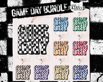 Game Day Checker Bundle PNG | Trendy Sports | Football | Baseball | Soccer | Hockey | Volleyball | Game Day Vibes | Sublimation | DTF