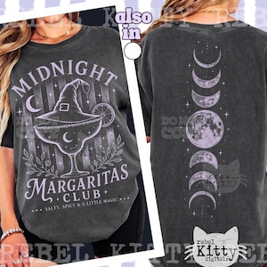 Midnight Margaritas Club PNG | Trendig Halloween-design fram och bak (digital nedladdning)