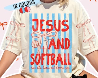 Jesus and Softball PNG | Trendy Christian Graphic (Digital Download)