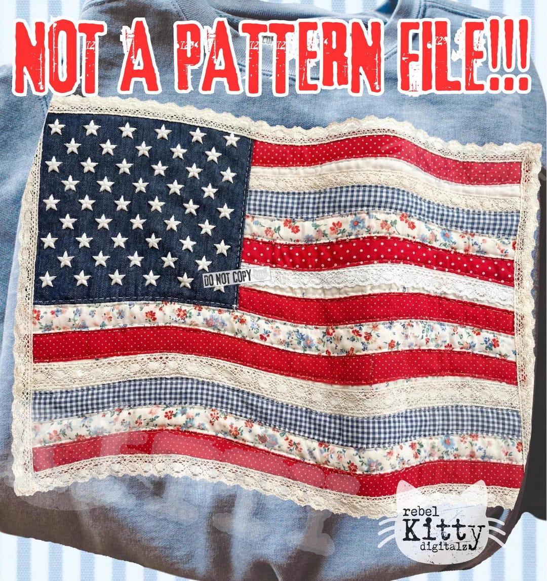Patchwork Flags USA Flag Patchwork PNG | Preppy Boho American Flag Design (digital ...