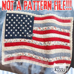 USA Flag Patchwork PNG | Preppy Boho American Flag Design (Digital Download) This Is NOT a Pattern File!!!