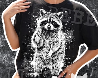 Raccoon Middle Finger PNG | Trendy Raccoon Design (Digital Download)