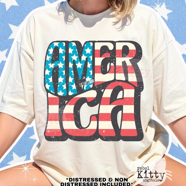 America PNG SVG | Trendy Retro America Design (Digital Download)